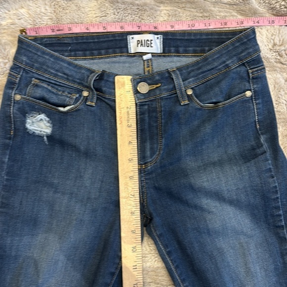 Paige Verdugo Ultra Skinny Jeans Sz 27 New Blue Distressed Denim ankle length - Picture 4 of 12